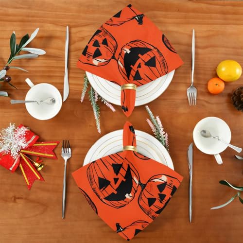 Servilletas de Tela Halloween Calabaza Multicolor Pack 6 miniatura 5