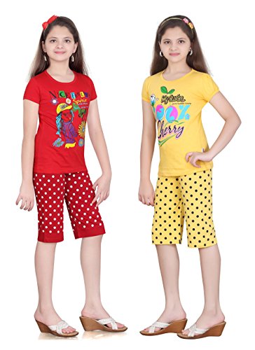 Image of SINI MINI Girls DOT Print Capri Set Combo
