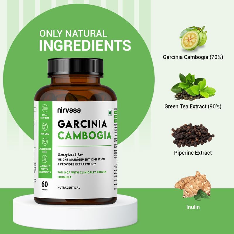 Buy Now Nirvasa Garcinia Cambogia Tablets (800Mg) With 70% Hca &Amp; Gre...