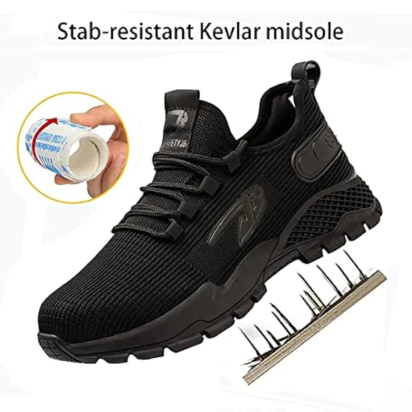 Stalen Neus Beschermende Schoenen,Veiligheidsschoenen Unisex Heren Veiligheidstrainers Dames Stalen neus Ademende beschermende werkschoenen,_