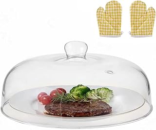 12 inch Glass Microwave Splatter Cover for Food,5 inch Tall BPA-Free Non Toxic Non Plastic Microwave Lid Guard