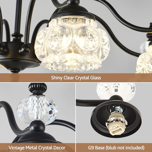 24-Inch Vintage Pendant Light 5-Light Victorian Black Antique Chandelier by TESTOYS - Used condition - Image 3