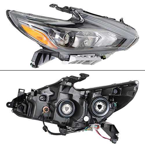 Gxywady Replacement For 2016 2017 2018 Nissan Altima Halogen Headlights With Black Bezel Headlight Assembly Right Passenger Side #TOP2