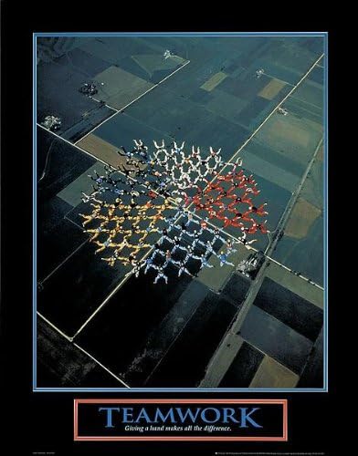 Motivational - Teamwork Skydiving Art Print NO LONGER IN PRINT - LAST ONE!!