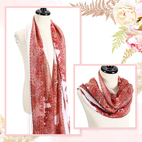 Sureio 6 Pcs Scarves for Women Lightweight Summer Floral Print Pattern Scarf for Women Dressy Long Thin Scarf Shawl(Classic Style)3
