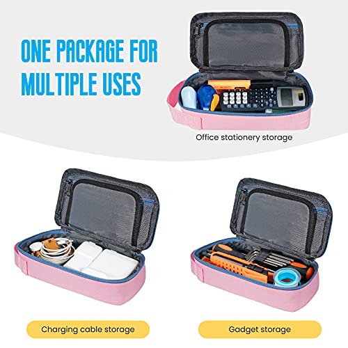 Echsrt Large Pencil Case, Durable Pen Pouch With Big Capacity, Minimalist Portable Stationery Bag With Handle For Office Organizer Aesthetic Pink Pencil Cases #TOP6