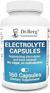 Dr. Berg's Electrolyte Capsules - Electrolyte Supplements for Supporting Energy, Endurance, and Hydration - Salt Pills and Electrolyte Tablets - Sugar Free, No Maltodextrin, Keto Friendly - 160 Caps