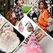 YOUNEEDFUL Fox Fur Sleeping Baby Keychain Cute Baby Doll Keychain With Knitted Hat,Bag Car Pendant Decor Luxury Gold Ring Accessory (Pink)