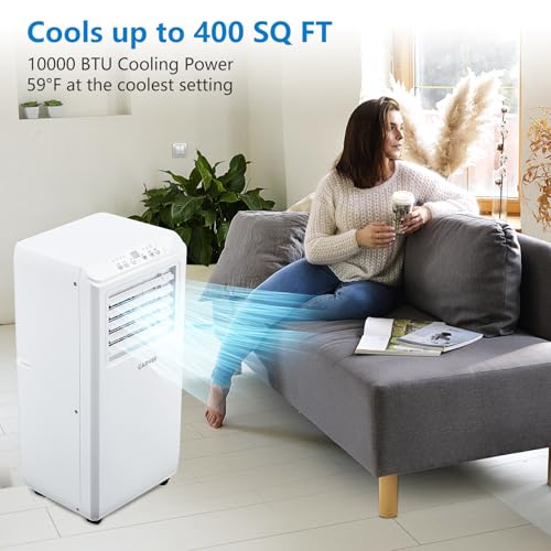 Image of Garvee 10000 BTU Portable Air Conditioner - 3-in-1 Cooling, Dehumidifying & Fan, Cools Rooms Up to 600 Sq.Ft, Quiet Operation with Sleep Mode, 24-Hour Timer, Energy Efficient