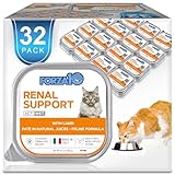 Forza10 Kidney Care Cat Food – Renal Support Wet Cat Food with Lamb, 3.5 oz Cans, 32 Pack – Vet Formulated, Made in Italy
