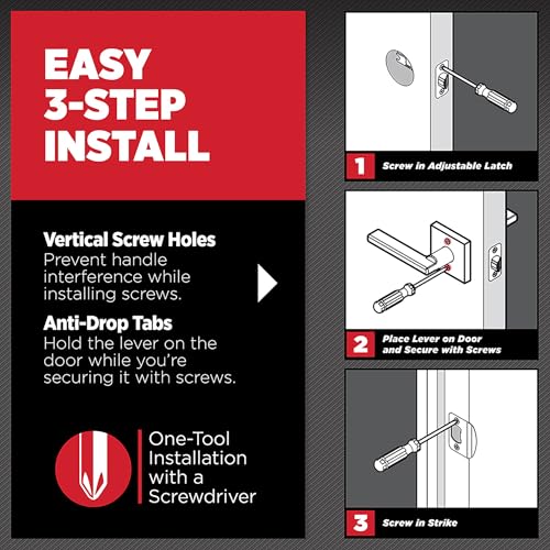 image for Kwikset Halifax Entry Door Handle with Lock and Key, Secure Keyed Reve