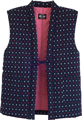 No-Sleeves Hanten (Cotton Jacket Made in Japan Kimono-Style) Asian Size