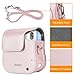 Fintie Protective Case for Fujifilm Instax Mini 25 26 Instant Camera - Premium Vegan Leather Bag Cover with Removable Strap (Rose Gold)