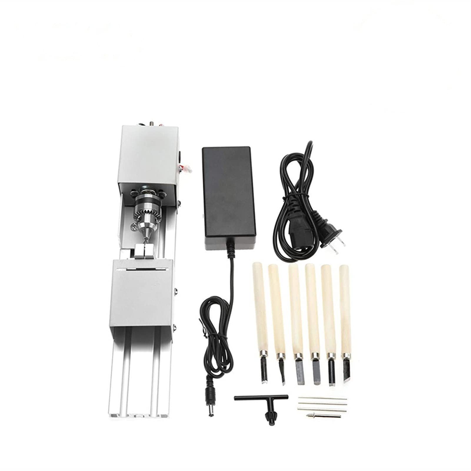 ZTBH Torno para carpintería Mini Torno de Torno Torno de la máquina, Torno de Talla Potencia Juego de Herramientas