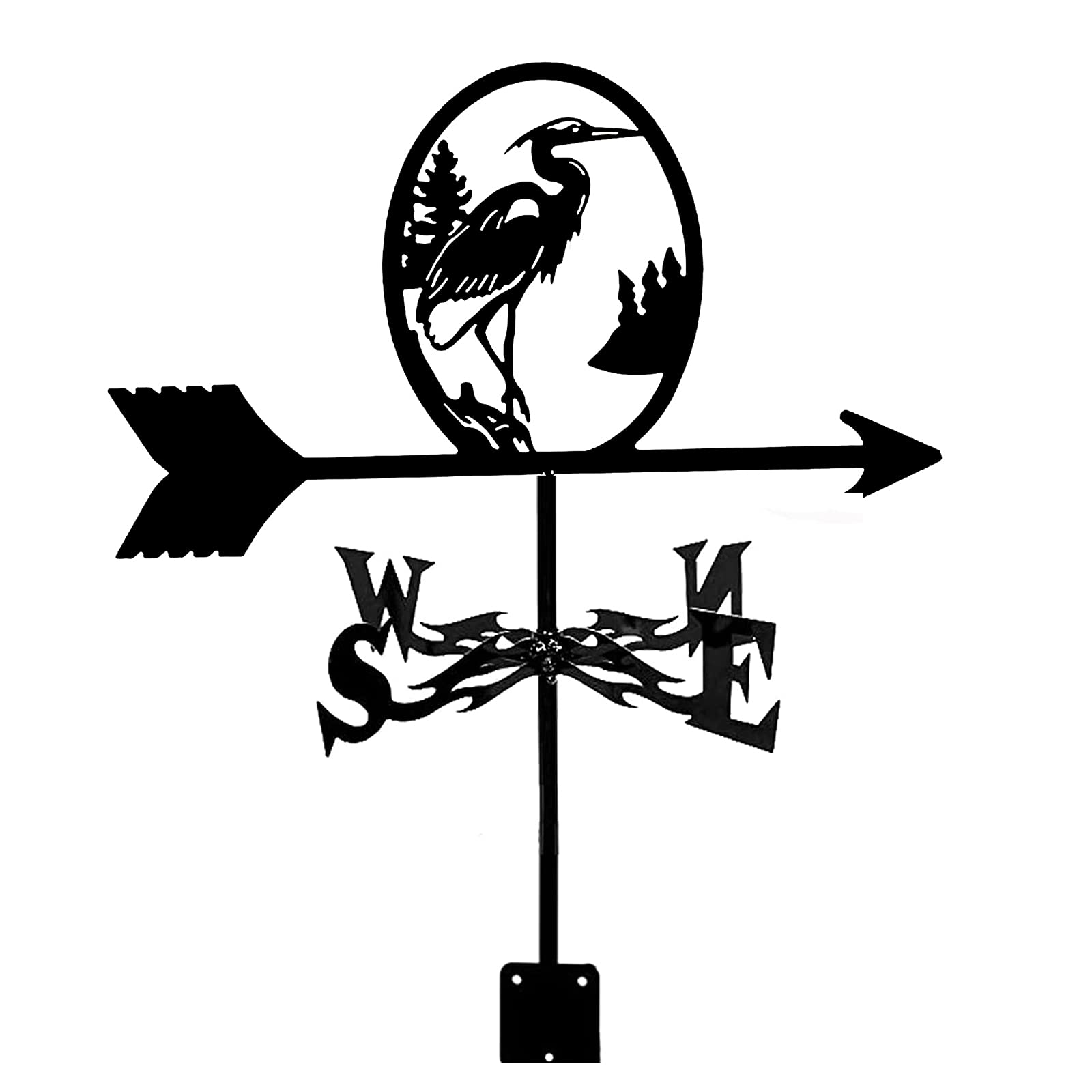TAXXII Weather Vane Vintage Wind Direction Indicator Decor Weathercock for Farm Patio Yard Garage Cupola Barn Gazebo Measuring Tool Easy Use and Install-Crane