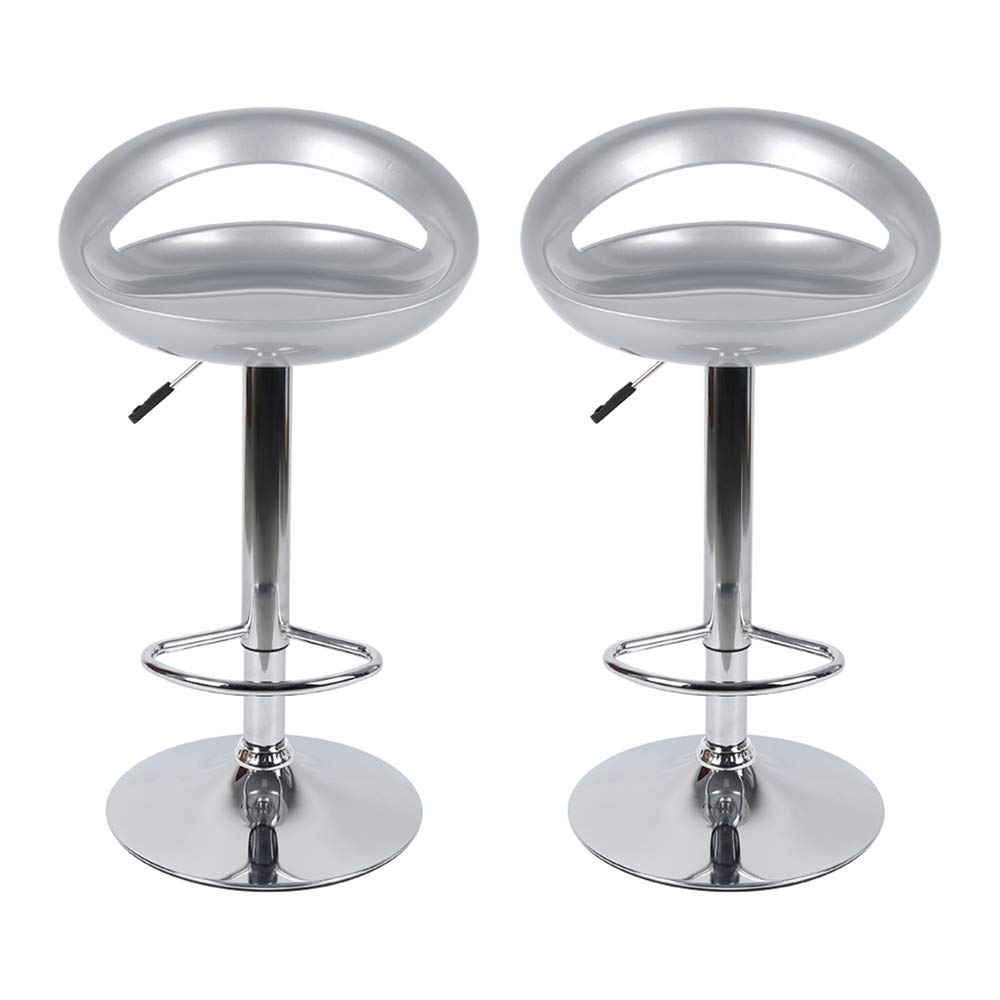 homewell Taburete de bar de acero inoxidable ABS, altura regulable (2 unidades), color gris