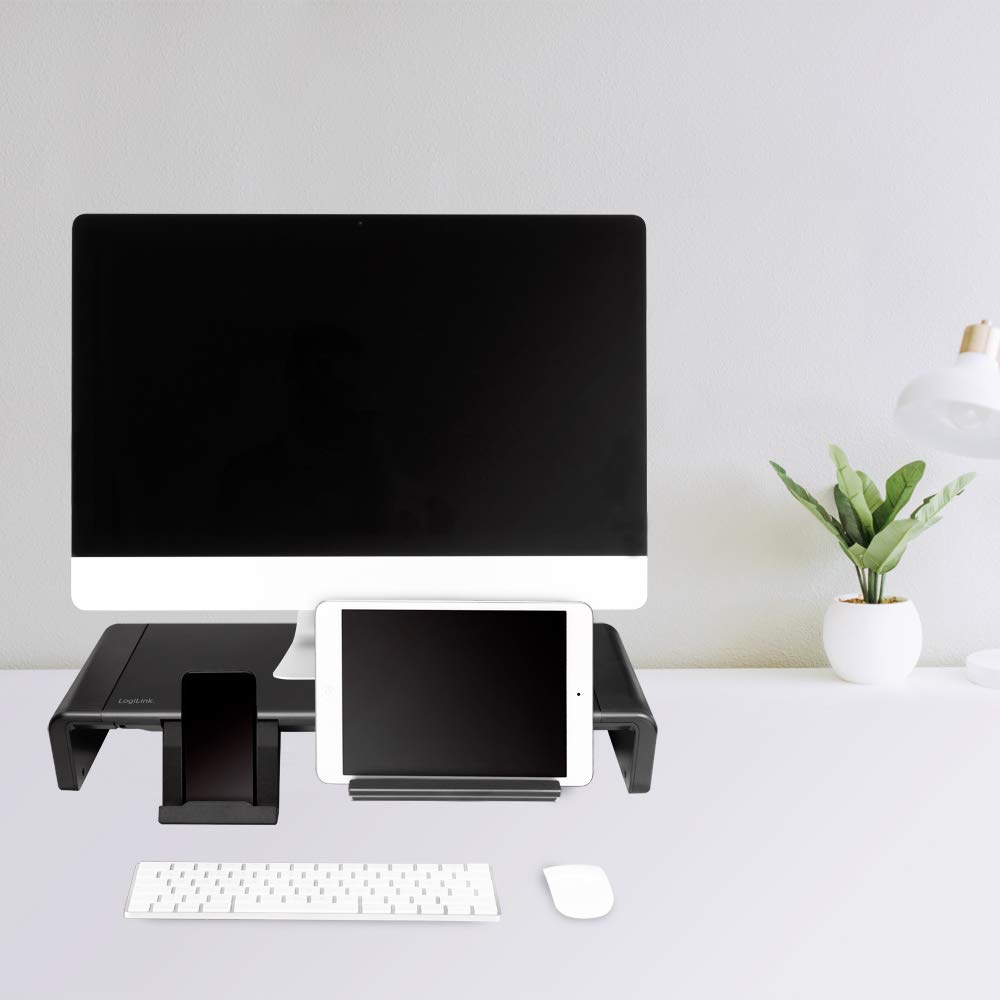 LogiLink Ergonomiczne podwyższenie monitora TV, maks. obciążenie 25 kg, długość = 42-52 cm