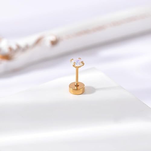 Miniatura 7 de AoedeJ Espalda de acero inoxidable para pendientes de oro para pendientes de rosca en la parte trasera de los pendientes Reemplazos de pendientes