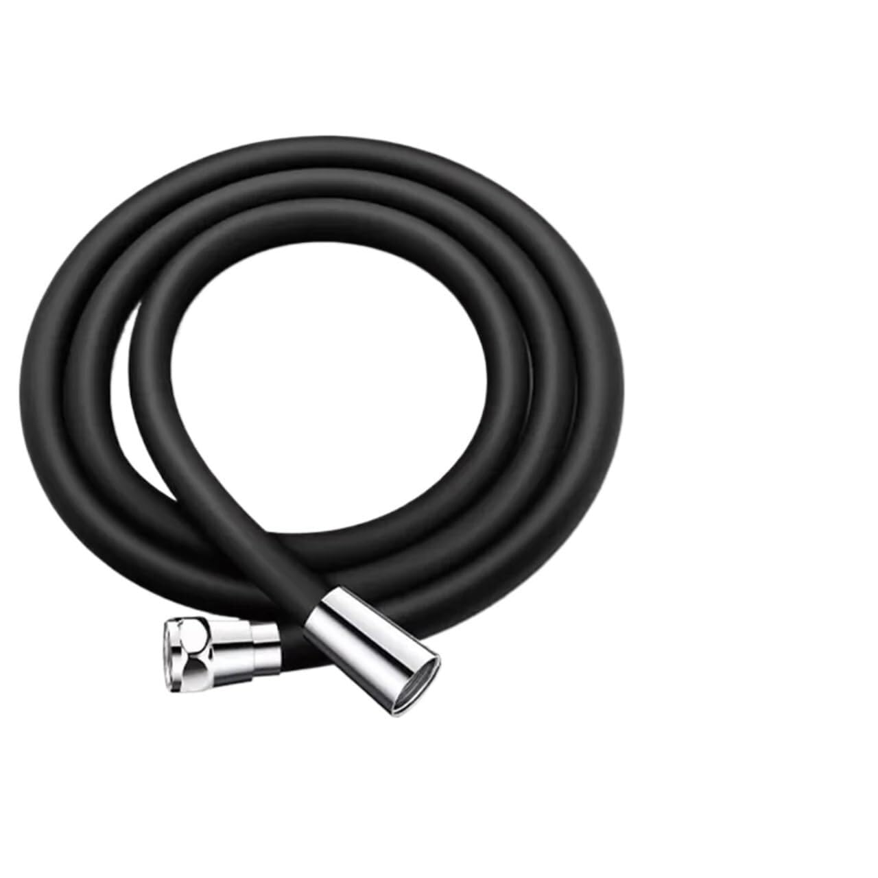 Zhaoqin Black Shower Hose 1.5/2 Soft Silicone Shower Head Hose Flexible Anti Winding Explosion-Proof Bathroom Faucet Extension Pipe(,2.0M)