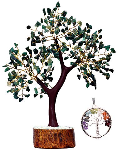 KACHVI Jadegrüner Kristallbaum Geschenke für Frauen Männer Wohnaccessoires Ornamente für Wohnzimmer Edelsteinbaum Chakra-Baum zur Cover