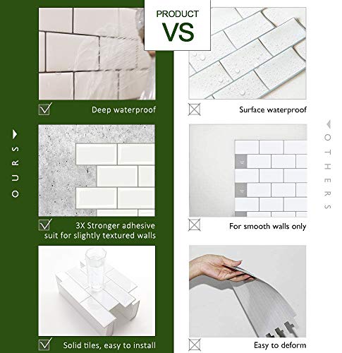 Stickgoo 06A-T 10-Sheet Peel And Stick Subway Tile, Stick On Tiles Backsplash thumb #5
