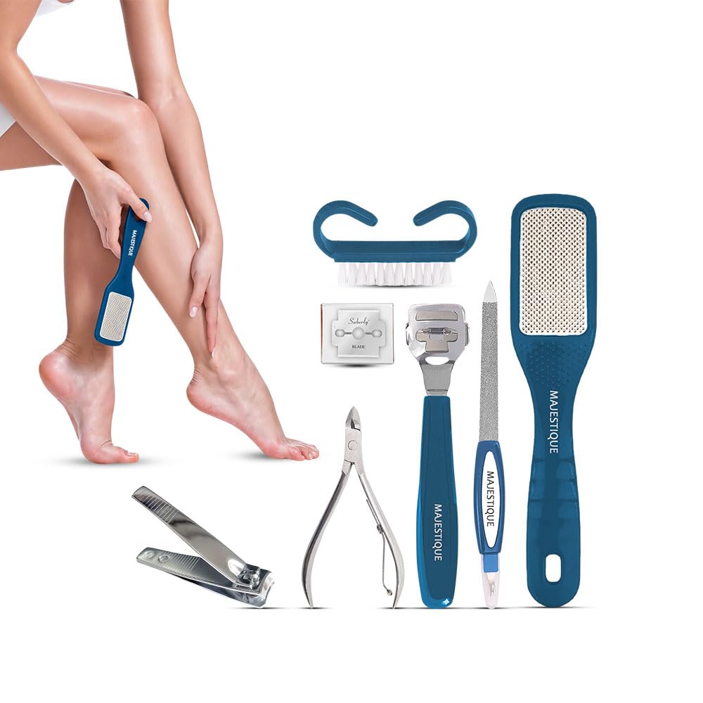 Majestique Professional Manicure and Pedicure Tools Kit | 7-Piece Set for Smooth, Beautiful Feet | Ideal for Personal and Professional Use | Manicure Pedicure Kit for Women, Men, Girls & Boys - 7Pcs/Multicolor-image-16