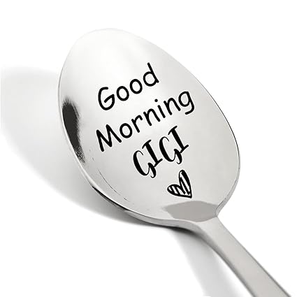 Good Morning Gigi Engraved Spoon, Gigi Coffee Spoon Stainless Steel Teaspoon Grandma Gift for Mother's Day Birthday Christmas