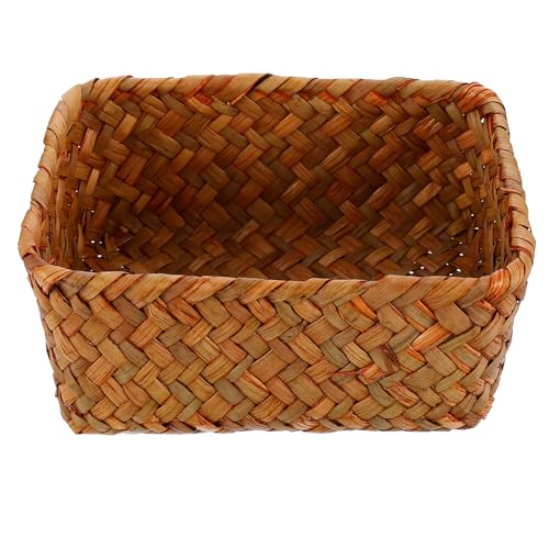 POPETPOP Cesta Tejida de Marinas Estilo Rústico Simple para Almacenamiento Multifuncional Diseño Abierto Adecuado para Cocina y Tienda