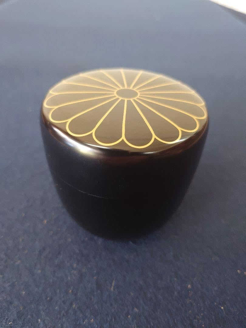 中谷秀斎（造）而妙斎好一閑張唐松絵大棗共箱茶道具現代 漆専堂作 即