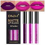 evpct 3Pcs Purple Hot Pink Fuchsia Red Matte Liquid Lipstick Lip Stain Sets for Women, Matte Lipstick Long Lasting Waterproof Permanent 24 Hours original, Lip Sticks Pack for Halloween Daily Makeup