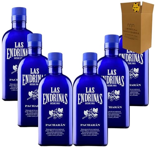 Las Endrinas - Pacharán | Licor de endrinas | 25% Vol | Formato 1 litro | Sabor afrutado y equilibrado | Ideal con hielo y naranja -6 BOTELLAS - 6 LITROS