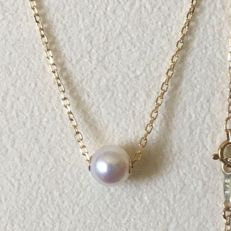 Amazon.co.jp: ミキモト MIKIMOTO K18 一粒アコヤ真珠 7mm ネックレス 