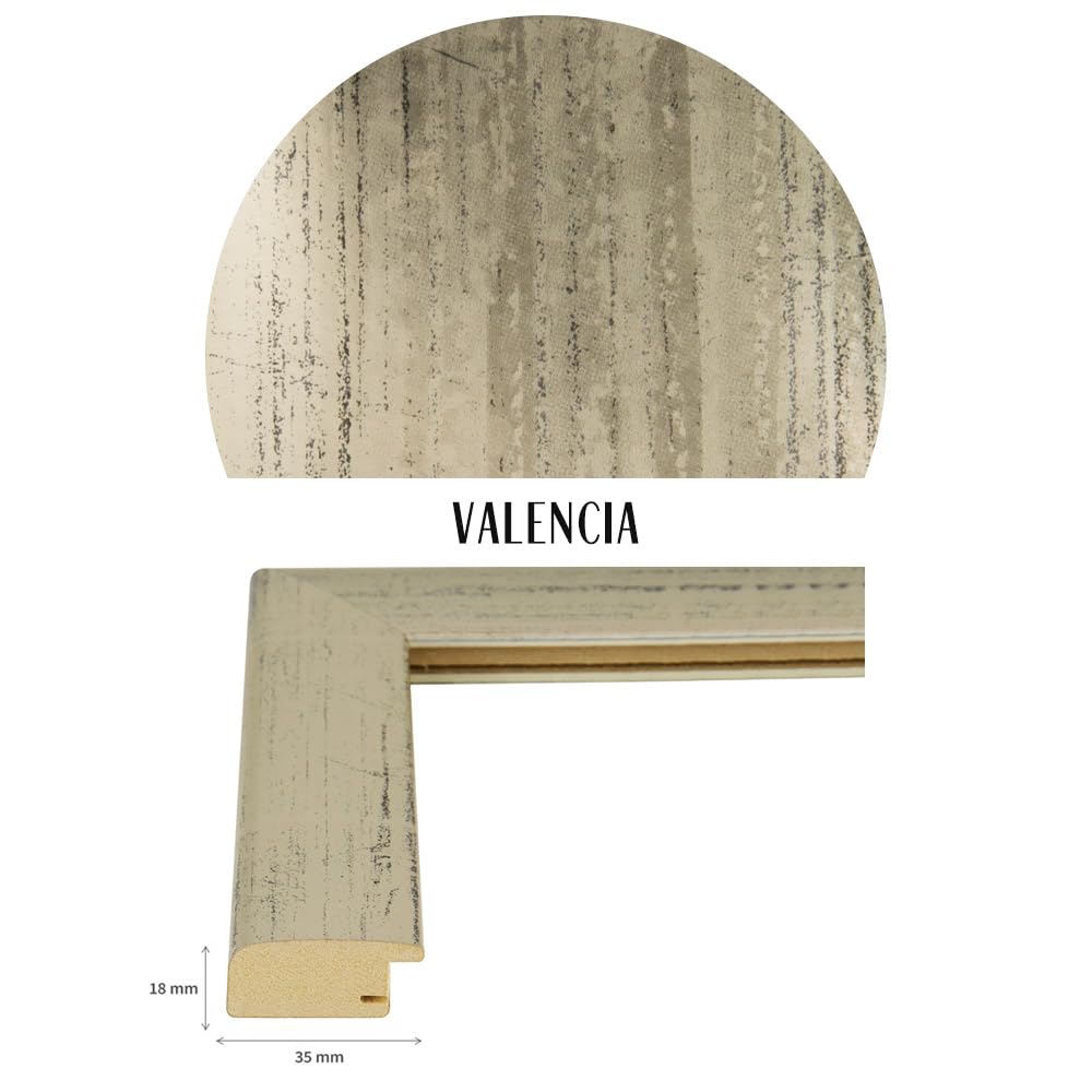 Cornice portafoto Valencia, 97 misure e 25 colori, in alluminio spazzolato, 60 x 90 cm
