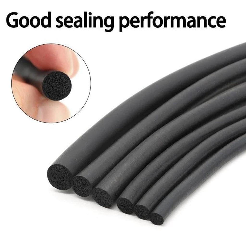 Schwarzer Runder O-Typ-Dichtungsstreifen Aus Geschäumtem EPDM, 2–20 Mm (0,08–0,79 Zoll) Durchmesser X 2/5 M Lang, 1 Stück For Staubdichte, Schalldämmende Und Wetterfeste Abdichtung(2m x 1pc,18mm)