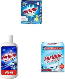 Fortune Dishwasher Detergent Bar 1kg & Rinse Aid Liquid-500ml & Dishwasher Salt-1kg Price In India