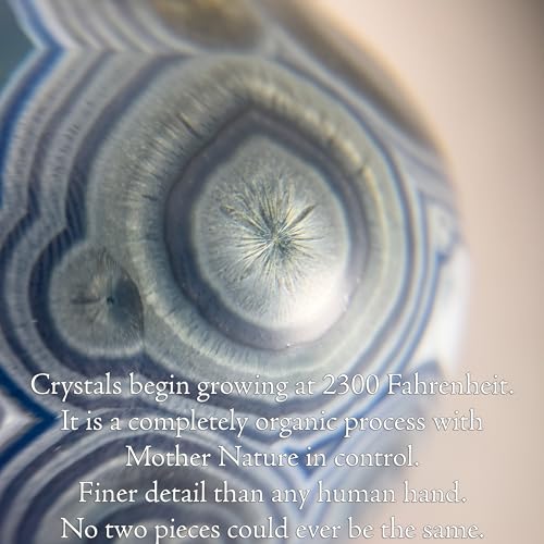 Unique Handmade Porcelain Crystal Ornament with Natural Willemite Glaze - Phil's Blue Art Collectible - Image 3