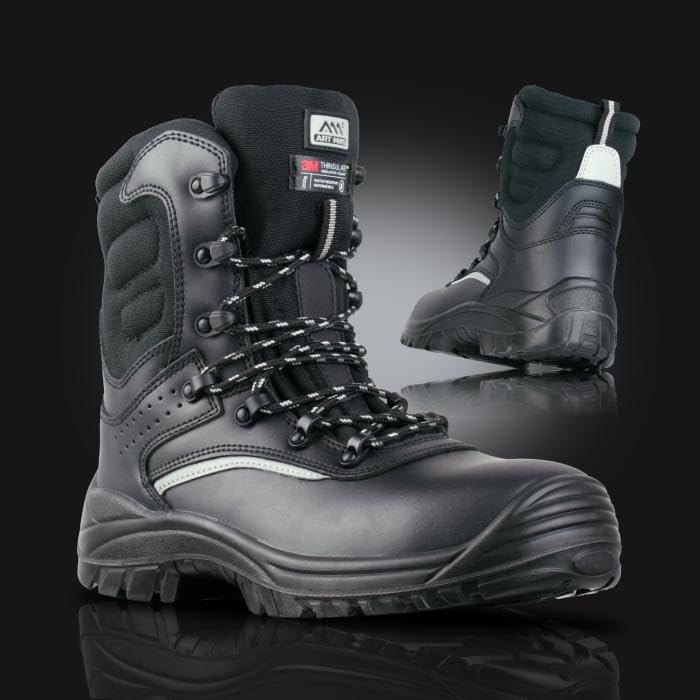 ART.MAS Glocker Defence S3S SR FO - Stivali da lavoro invernali, 3M Thinsulate, impermeabili, antiscivolo, con protezione per le dita e protezione anti-perforazione, caldi