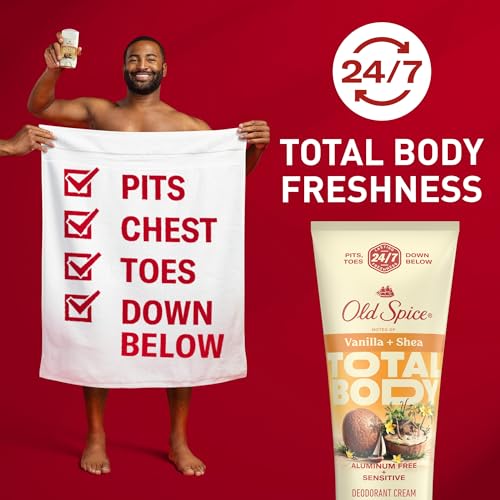 Image of Old Spice Whole Body Deodorant Cream for Men, Travel Size, Aluminum Free, Vanilla + Shea Scent, 24 /7 Odor Protection, 24 /7 Freshness, Dermatologist Tested, Gentle on Skin, Safe to Use All Over, 0.8 oz