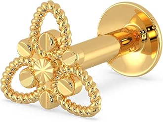 Yellow Gold Nose Pin for Women 22 k | 22k BIS Hallmark (916) Nose Stud for Women and Girls with Piercing