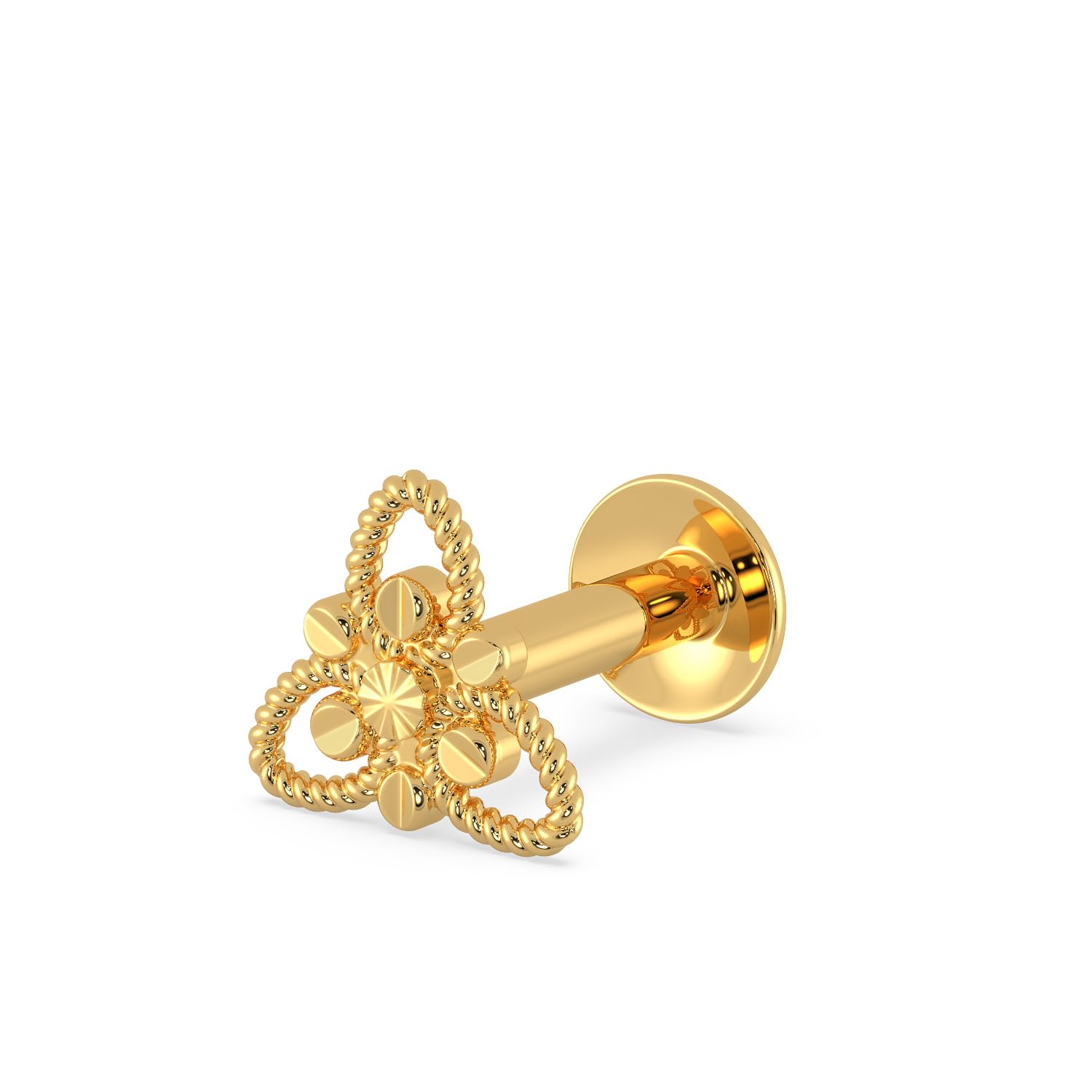 Malabar Gold & DiamondsYellow Gold Nose Pin for Women 22 k | 22k BIS Hallmark (916) Nose Stud for Women and Girls with Piercing