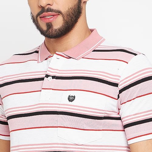 Image of Duke Stardust Men Polo Neck Half Sleeve Cotton T-Shirt (LF7047 Cotton Candy XXL)