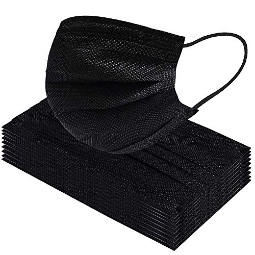 50pcs 3-Ply Disposable Face Mask Breathable Black Masks - Image 3