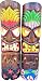 Set of Two Wooden Handcarved 20" Tall Tiki Masks Hawaiian Beach Style with Flower Shorts!!