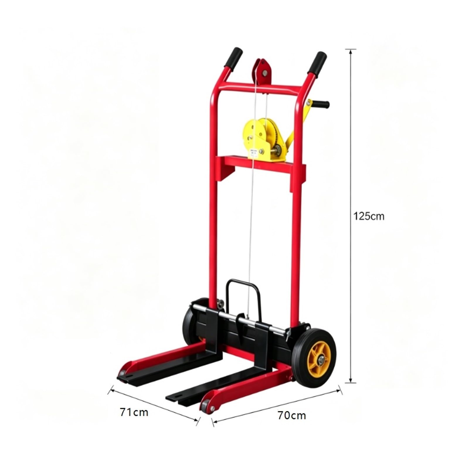 Klappbarer Materialhubwagen mit Winde und Stapler, manueller Hubwagen, Dolly-Hubtischwagen, ideal for den Einsatz in der Werkstatt und Garage