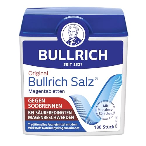 Bullrich Salz | Schnelle Hilfe bei Sodbrennen und säurebedingten Magenbeschwerden | vegan | 180 Tabletten (1er Pack)