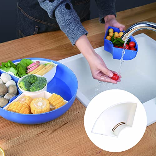 Xkxkke Divided Serving Dishes With Lid,Serving Bowls,Multifunctional Party Snack Tray For Fruits,Nuts,Candies,Crackers,Veggies Blue #TOP3