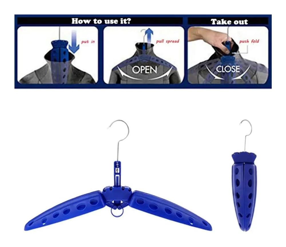 Cintre pliable solide pour combinaison de plongée Surf Plongée Séchage rapide Porte-manteau ventilé pliable (vert)