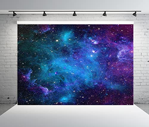 BELECO 10x8ft Fabric Cosmic Galaxy Backdrop Wall Décor Starry Sky Milky Way Stars Backdrop Universe Space Theme Photo Background Galaxy Baby Shower Birthday Party Decorations Studio Photo Props by BELECO - Used condition - US$33.20