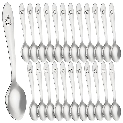Small Coffee Spoons Stainless Steel 24 Pcs 10 cm Cutlery Suitable for Home and Restaurant, Silver