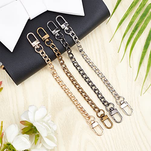 Image of GORGECRAFT 4Pcs 4 Colors 7.9 Inch Purse Chain Strap Purse Strap Extender Flat Chain Strap Handle with Metal Buckles for Wallets Handbags Shoulder Bag DIY Replacement Decoration Accessories